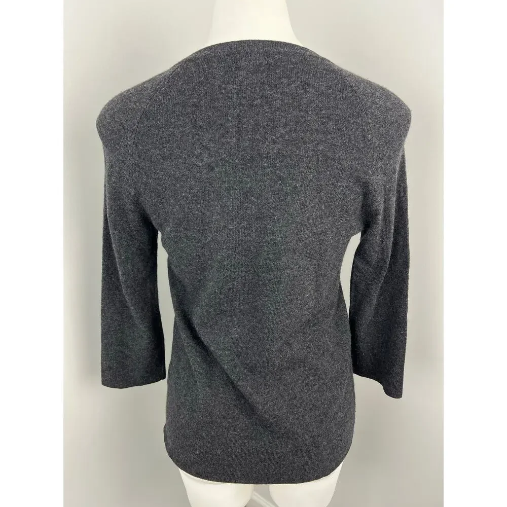 J.Crew Babydoll Gray Wool Cashmere Blend 3/4 Sweater Small
